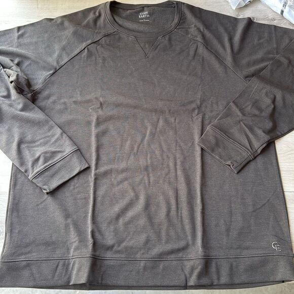 Cozy earth Ultrasoft Crewneck LS Sweatshirt charcoal size Large NWT in packag - Picture 7 of 8